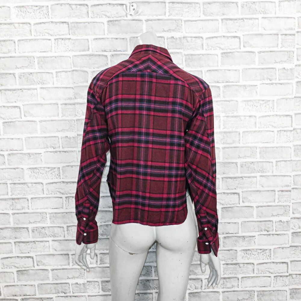 Rag & Bone Women's Jonah Plaid Shirt Cotton Flannel Burgundy Plaid S - Picture 5 of 9